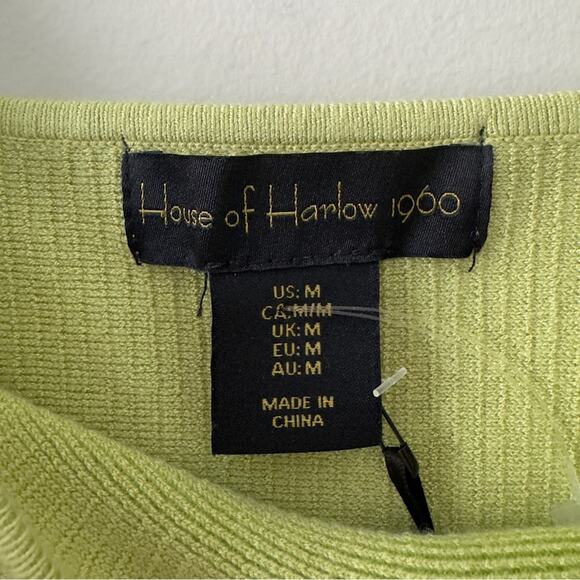 Revolve House of Harlow 1960 Green Fitted Crop Tank Top Ribbed Sleeveless solid - Picture 5 of 9